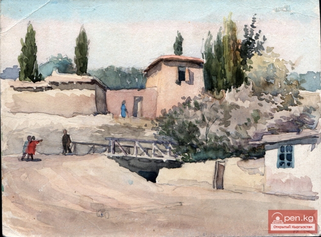 Акварелист Оша  У. Ахунов