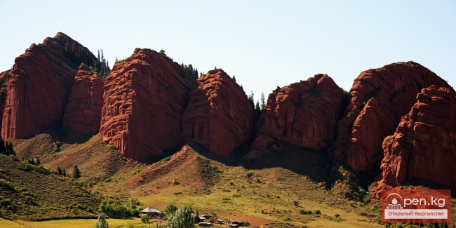 Легенды о происхождении красных скал — Джети-Огуз