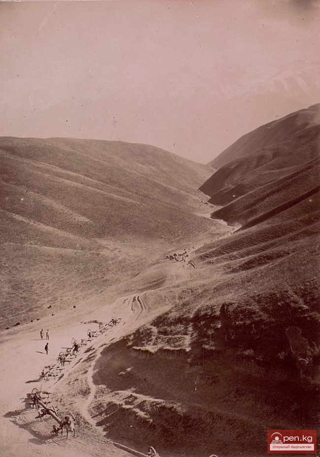 Строительство телеграфной линии Токмак-Пржевальск в 1900 г.