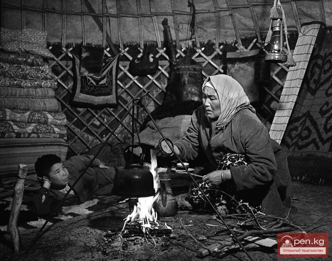 Неизвестные кадры съемок первого фильма Океева "Небо нашего детства"