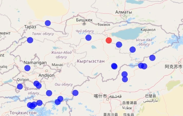 Ночью в Кыргызстане произошло еще одно землетрясение, четвертое за сутки