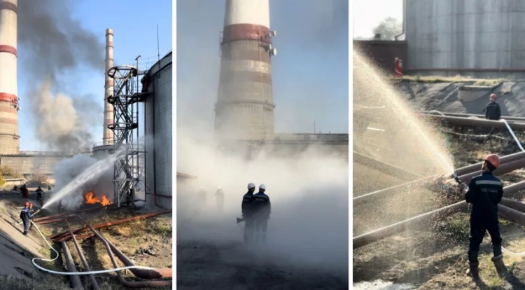 Имитация аварии на ТЭЦ Бишкека: персонал отрабатывал действия при утечке аммиака и возгорании мазутного хозяйства